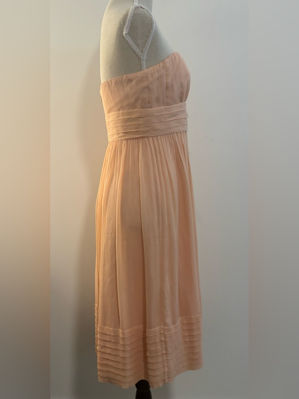 J. Crew 100% Silk Dress Peach Strapless Lined Size 6 - Picture 2 of 14